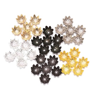 Image of thu nhỏ 100pcs / Lot Cuentas de metal en forma de loto plateadas tamaño 8 10 mm, utilizadas para la fabricación de joyas #0