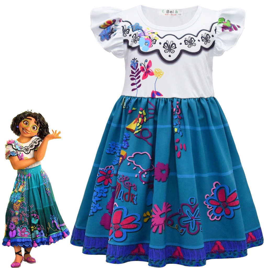 Encanto Mirabel Vestido Para Niñas De 3 9 Años De Edad De Dibujos Animados  Disfraz De Niños Niña De Princesa | Shopee Colombia