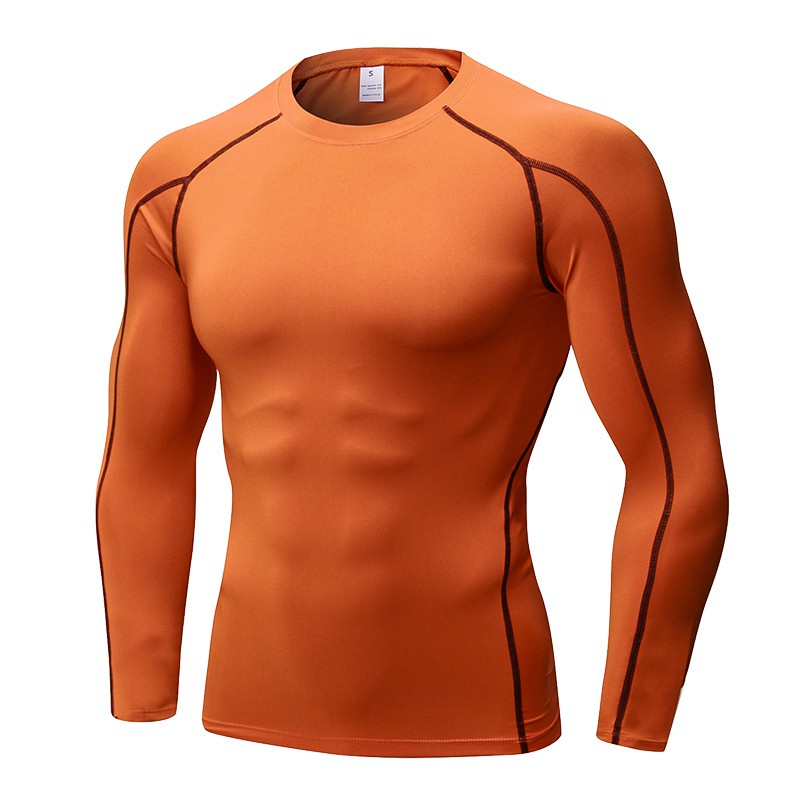 Odoland Paquete de 3 camisas de compresión para hombre camisetas de fitness para entrenamiento capa base deportes de manga larga atlético 