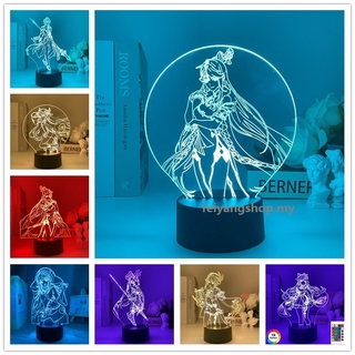 Genshin Impact Barbara Jogo 3d Anime Illusion Night Light For Kid Bedroom  Decor Night Light Friend Birthday Gift Led Lamp Genshin Impact Barbara-16 Co