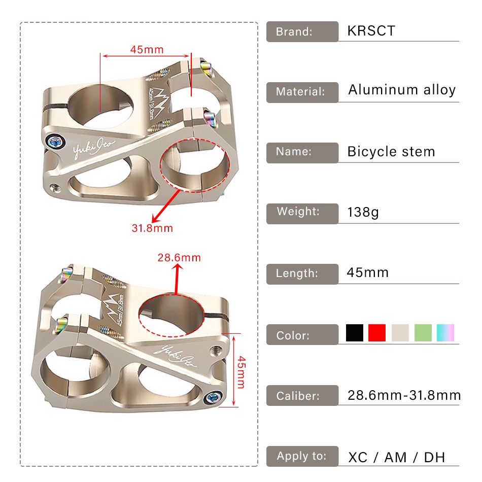Image of Espiga Ruta Mtb Potencia Codo 31.8mm Inclinación 0° accesorios para bicicletas #1