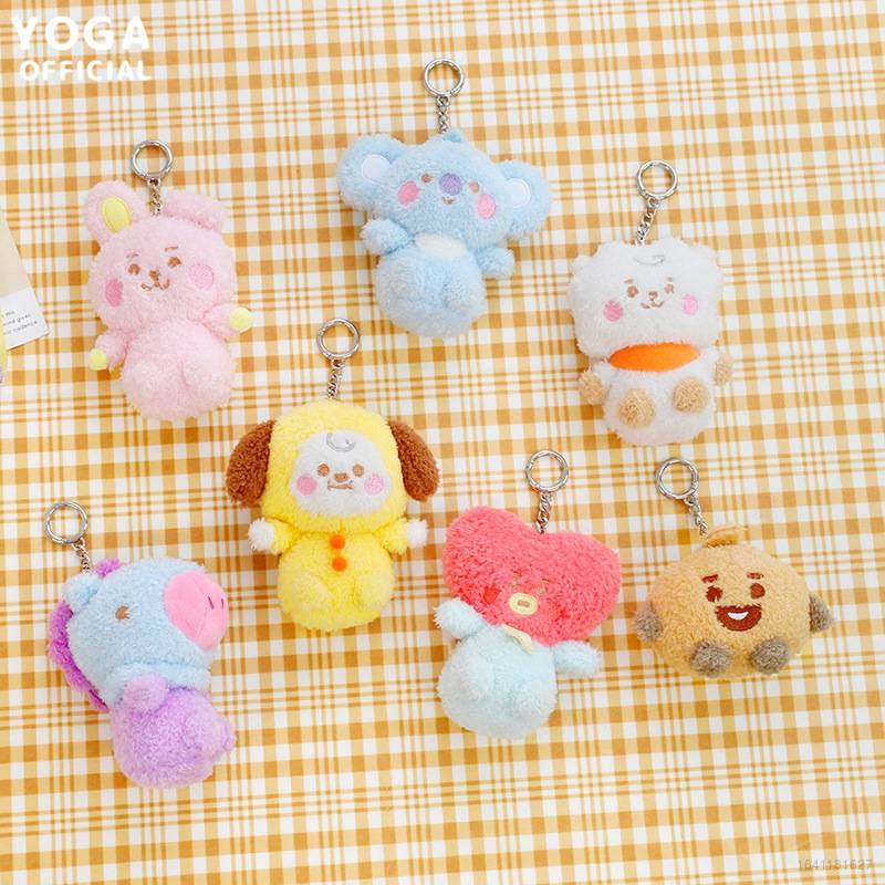 Kpop BTS Plush Pendant Mini Doll Student Bag Decoration Stuffed Toys Key Ring 