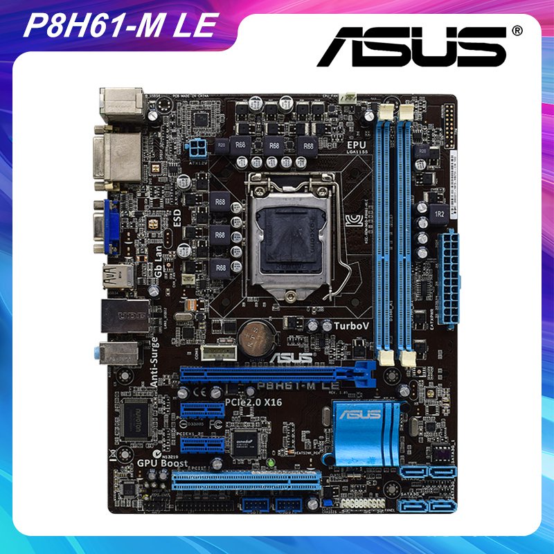 Asus-Placa Madre P8H61-M LE 1155 DDR3 , LGA 1155 Intel H61 Xeon E3-1245 v2 Core i7 i5 i3 CPU 16GB PCI-E 2,0 USB #1