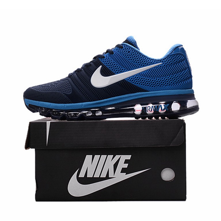 Zapatos Para Correr Originales Nike Air Max 2017 Para Hombre Expellable Tenis Talla Grande-Azul Blanco #8