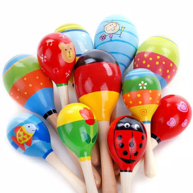 Maracas para bebés / Maracas pequeñas / sonajas de bebé / sonajas de madera Maracas sonajeros de mano #3