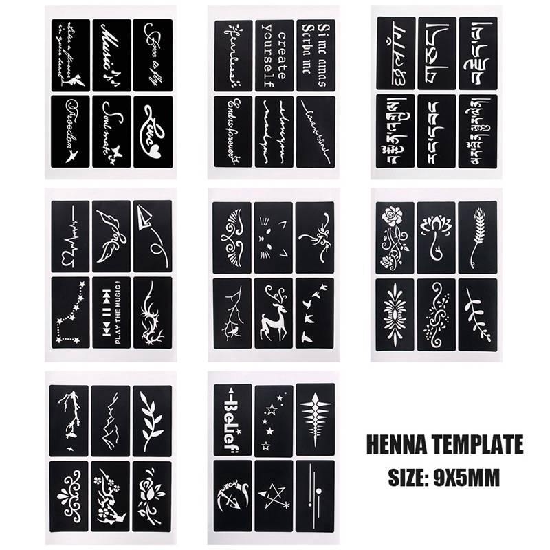 Tatuajes Temporales En Plantilla De Henna Plantillas De Cuerpo Tatu Regalos OT2K