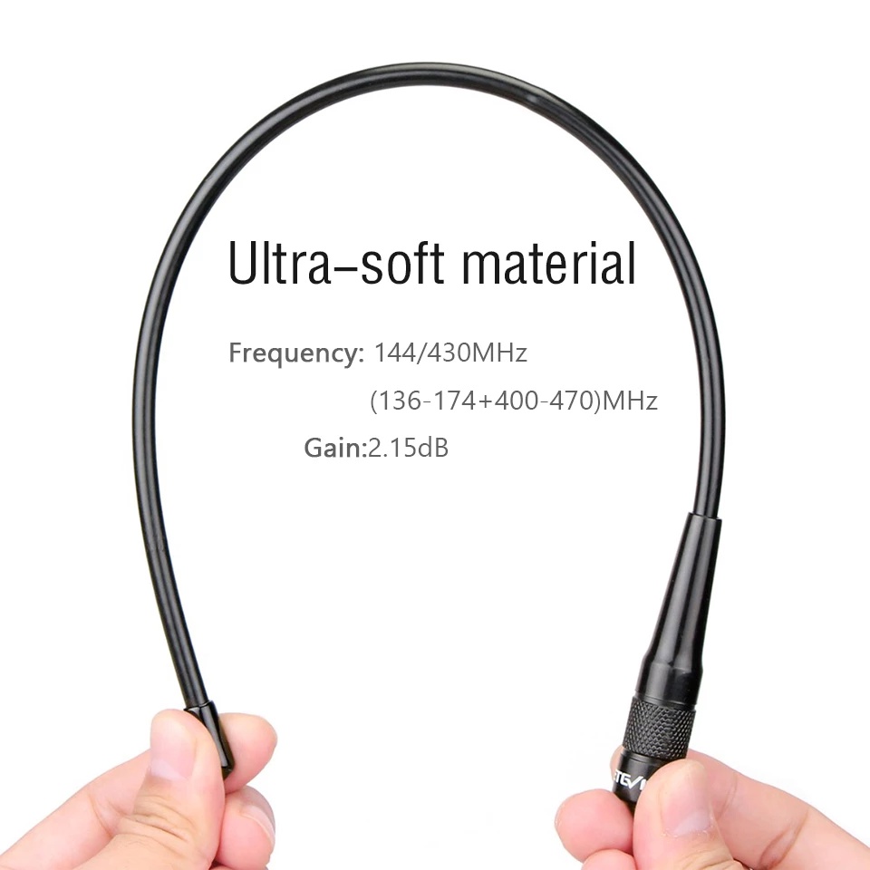 TNP NA-771S SMA Hembra De Doble Banda De Alta Ganancia Walkie Talkie Antena Suave Látigo VHF UHF Radio