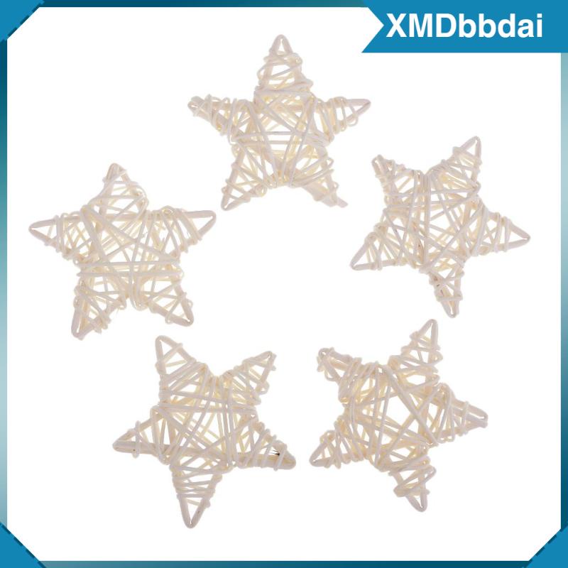 Image of \ [Xmdbbdai] 5 Bolas De Mimbre Blancas De 7 Cm De Estrellas Para Boda , Jardín , Navidad #6