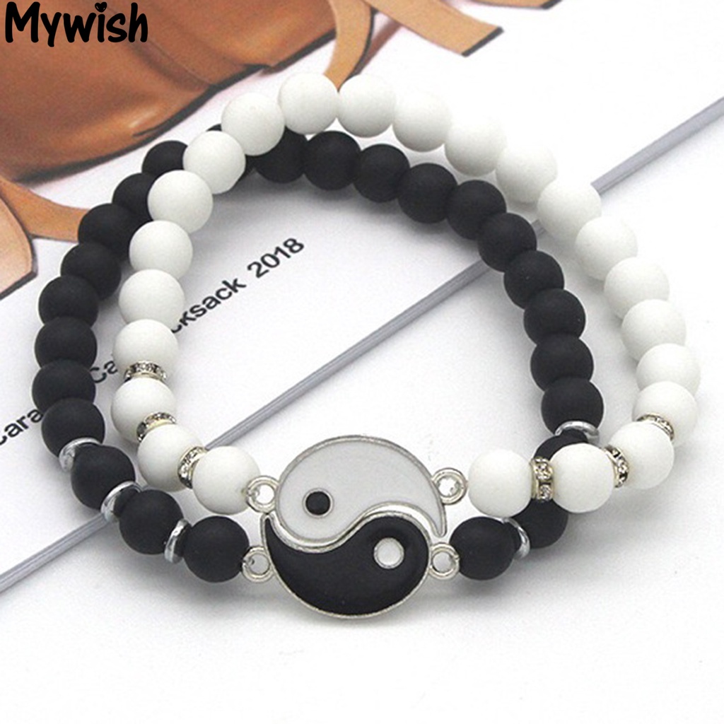 mywish ^ Pulseras De Pareja Ligeras Yin Yang Cordón Ajustable Pulsera De Significado Para Citas | Shopee Colombia