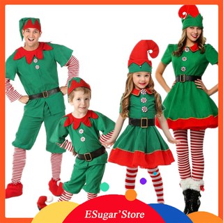 Image of JCAI Boys Girls Christmas Cosplay Santa Claus Costumes Elf Deer Grinch Xmas Green Party Performance Baby's Boy Girl Clothing Adult Outfit