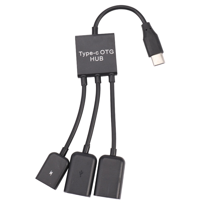 USB 3.1 Type C Male to 2 Dual USB A 2.0 Female + Micro-USB Female 3 in 1 OTG HUB