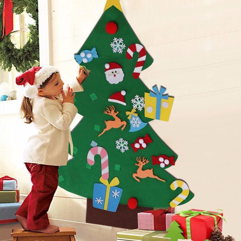 Super Grande DIY Tela De Fieltro Árbol De Navidad Decoración Niños Hechos A  Mano Colgante Regalo | Shopee Colombia