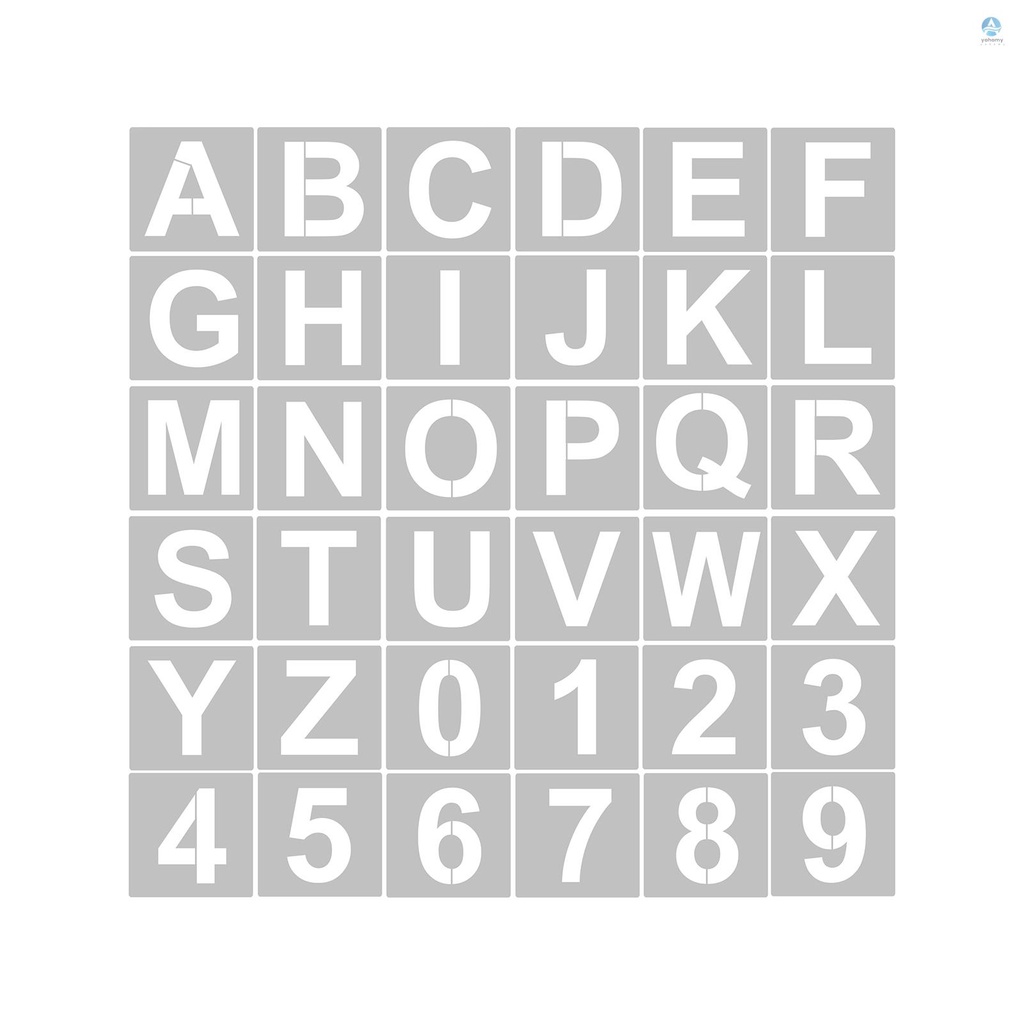 36 Pzs Plantillas De Letras Y Números De 3 Pulgadas Reutilizables Lavables Alfabeto Respetuosas Con El Medio Ambiente Artesanía Para Pintar En Tela De Madera Decoración De Puerta De Pared Letrero Para El Hogar #7