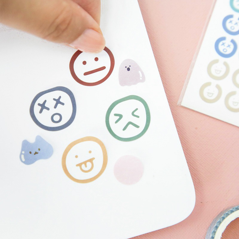 Image of Pegatinas Deco coloridas Blop Diary/imágenes de pegatinas lindas motivos Emoji únicos #4