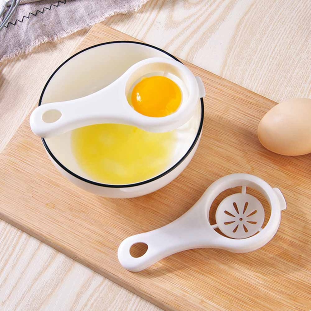 recipiente para recoger yema de huevo utensilios de cocina para el hogar YUIO Separador de huevo portátil de plástico blanco separador de huevo con base de recogida blanco 