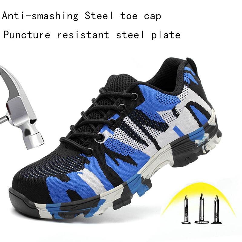 39,Blue Tasty Life Zapatos De Seguridad Trabajo Livianos Zapatos De Entrenamiento De Trabajo De Protección Industrial Transpirables Senderismo Zapatillas De Deporte 