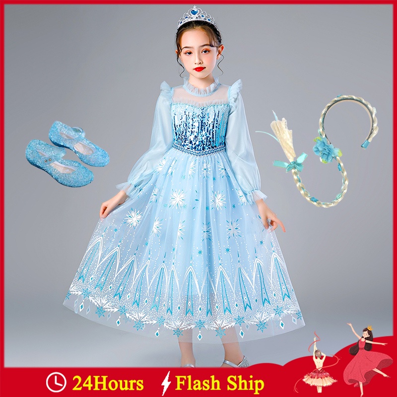 Frozen Vestido Princesa Niñas Anna Elsa Cosplay Disfraz De Fiesta De  Cumpleaños De Halloween Ropa Para Niños 3-10 Años | Shopee Colombia