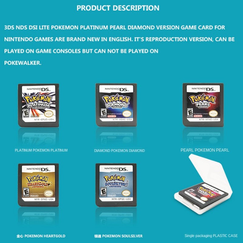 Nintendo Ds 3ds Ndsi Nds Lite Tarjeta De Juego Pokemon Oro Corazon Soulsilver Pearl Platino Diamante Version De Los Estados Unidos Shopee Colombia