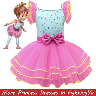 Image of YOGC Beautiful Girl Princess Rainbow Fancy Cosplay Summer Infant Ball Gown Birthday Party Kids Prom Dress