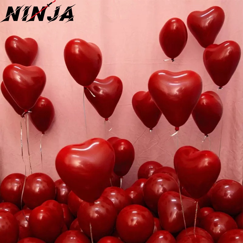 Paquete De 100 Calidad 10" globos de fiesta de látex en forma de corazón que te amo Globos 
