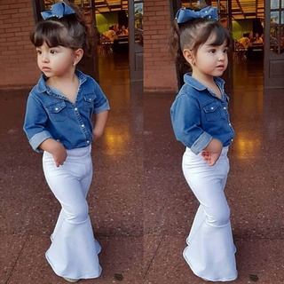 EFE] recién nacido bebé niños niñas Denim Tops camisa+pantalones sueltos  conjuntos | Shopee Colombia