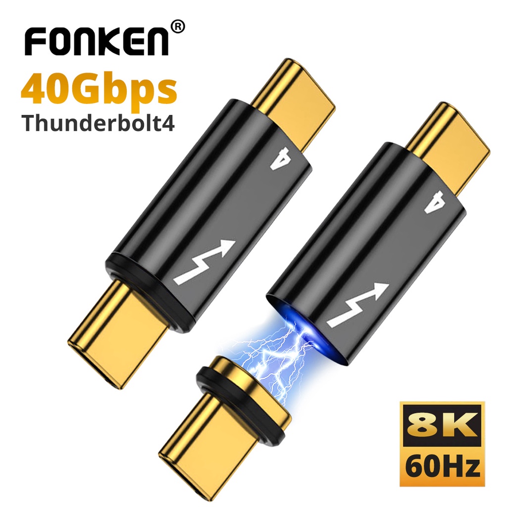 Image of Adaptador Fonken Thunderbolt 4 40Gbps USB C 8K @ 60Hz 100W 5A A Tipo Convertidor De Carga Rápida Mini De Datos #0