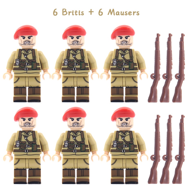 Segunda Guerra Mundial Ejército Británico Minifigura Mini Figuras De Soldados Ejército Tropas 