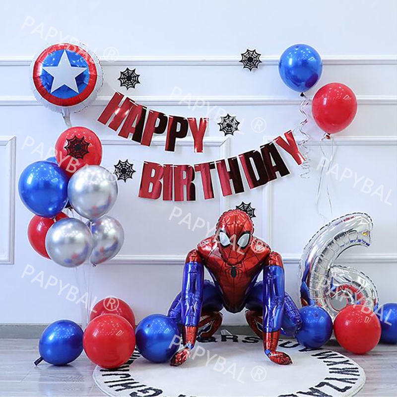 24 Piezas 32 Pulgadas De Plata Globos De Papel De Aluminio Digital Juego De  Spiderman Rojo Azul Perla Arco Guirnalda Kit Niños Regalo Fiesta De  Cumpleaños Decoraciones 5m Cadena De Bann | Shopee Colombia