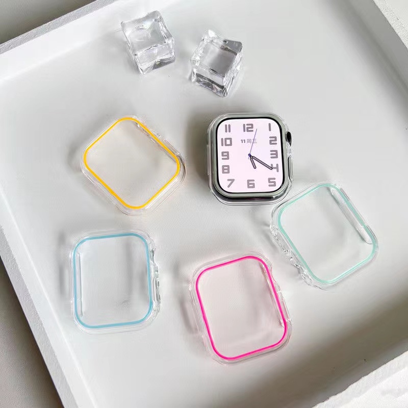 2022 Vidrio + Cubierta Para Apple Watch Caso 45mm 41mm 44mm 40mm 42mm 38mm iWatch Accessorie Protector De Pantalla serie 7 6 5 4 3 2 1 #2