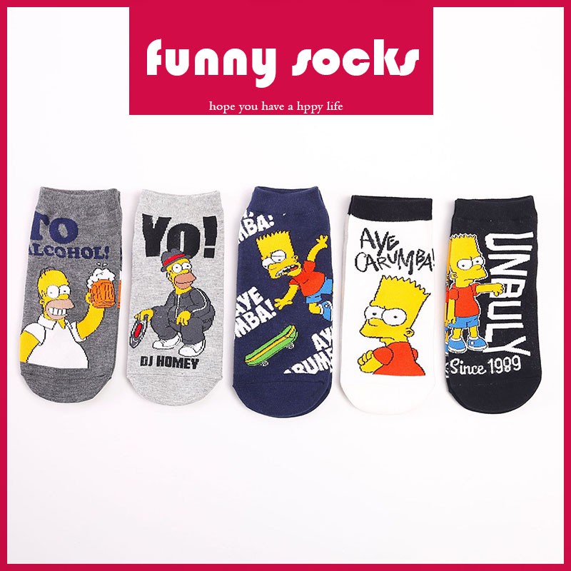 Calcetines divertidos lindos calcetines mujeres corea del sur primavera  nuevo ins Simpson barco tobillo calcetines femeninos de dibujos animados  creativo algodón stoking | Shopee Colombia