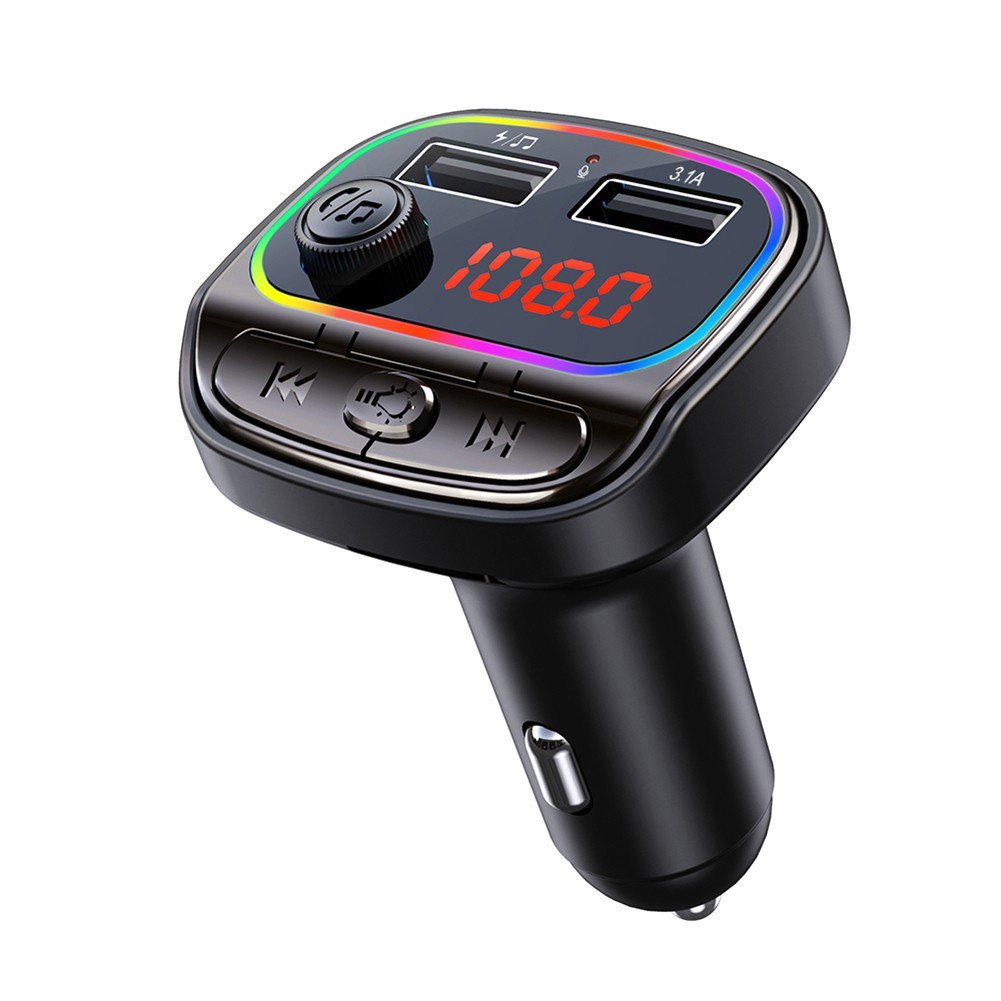Bluetooth 5.0 FM transmisor para coche Radio Adaptador 2 dual USB cargador Car Kit 