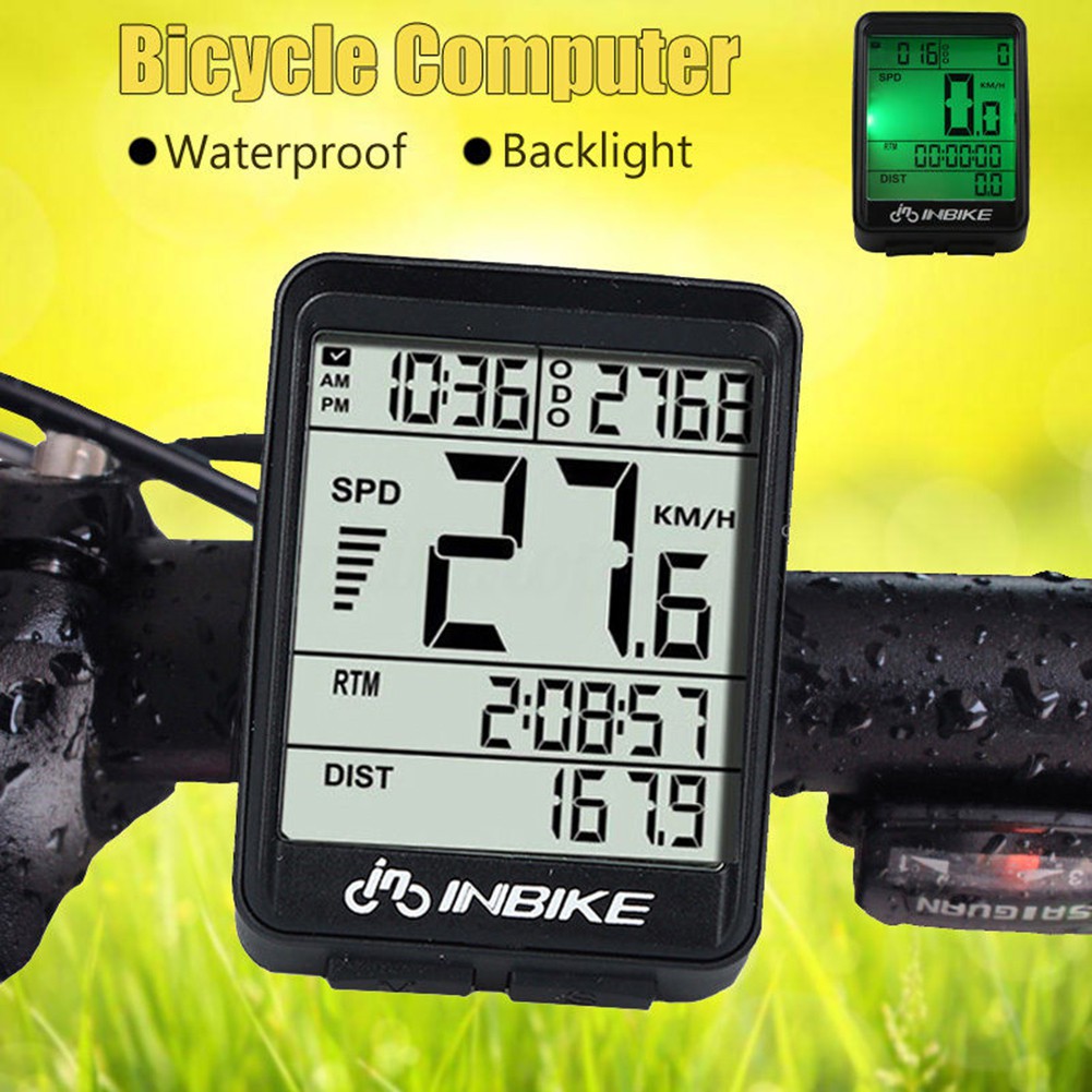 Velocímetro de bicicleta impermeable INBIKE IN321 mtb con retroiluminación verde inalámbrico