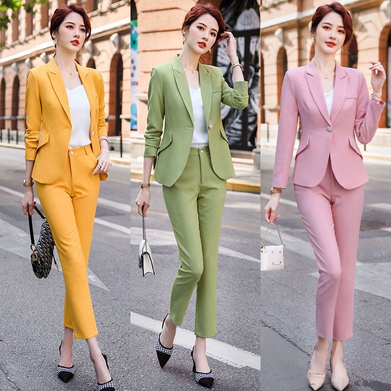 3 En 1 Conjunto Formal Mujer , De Blazer De Moda Traje De Negocios Profesional Abrigo Y Cintura Alta , Pantalones Y Blanca , De 3 Piezas | Shopee Colombia