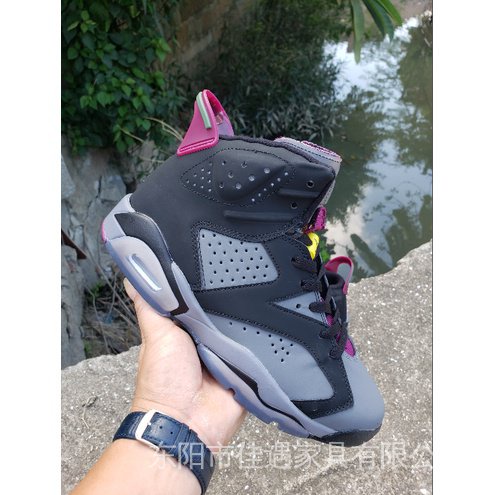Air Jordan Retro 6 Bordeaux Negro Gris Púrpura AJ6 Zapatos De Baloncesto V8VA #9