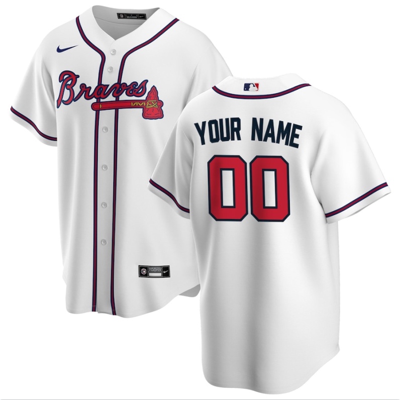 2022 Personalizado MLB Atlanta Braves Blanco Oro Rojo Gris Marino Azul Jersey De Béisbol En #7