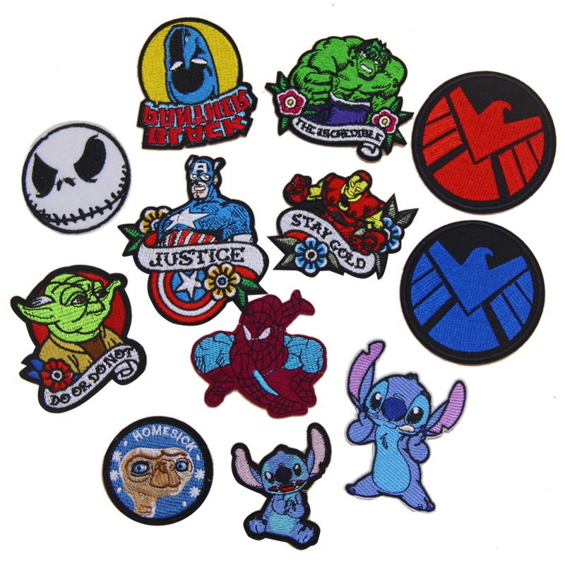 Pegatinas De Tela Bordadas De Anime Master Hulk Iron Man Capitán América Ropa Insignia Pantalones Parche Con Adhesivo Se Puede Planchar Coser A Mano Materiales De Bricolaje