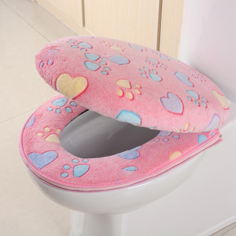 Comfortable Soft Warm Luxury Toilet Seat Cover Waterproof Washable Bathroom Lid 