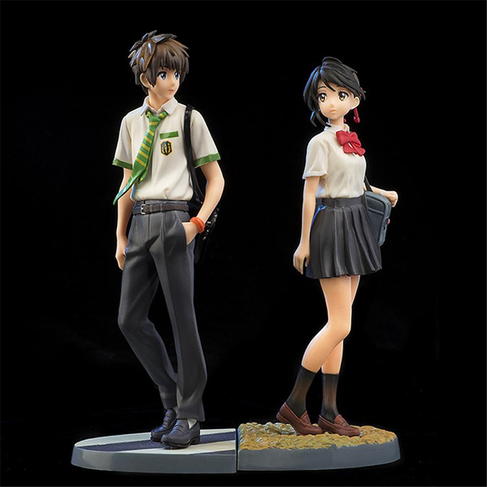 2pcs/set Anime Your Name Tachibana Taki&Miyamizu Mitsuha 23cm PVC Figure No Box 