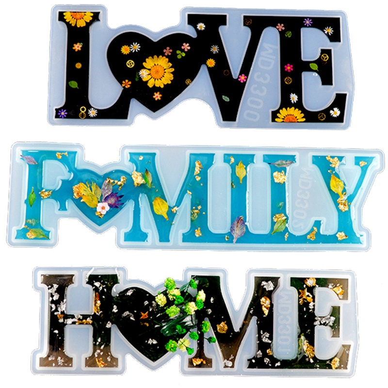 SIY LOVE FAMILY Home Adornos Del Alfabeto Inglés Molde De Resina Epoxi Letras Decoraciones Para El Hogar Silicona Hecho A Mano