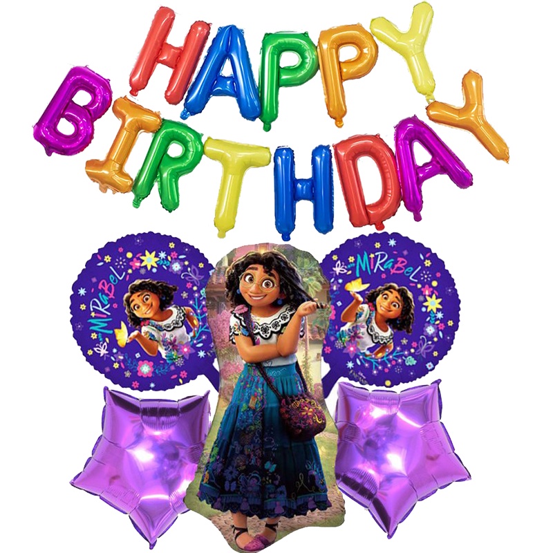  Paquete de globo Madrigal Mirabel Encanto feliz cumpleaños arco iris