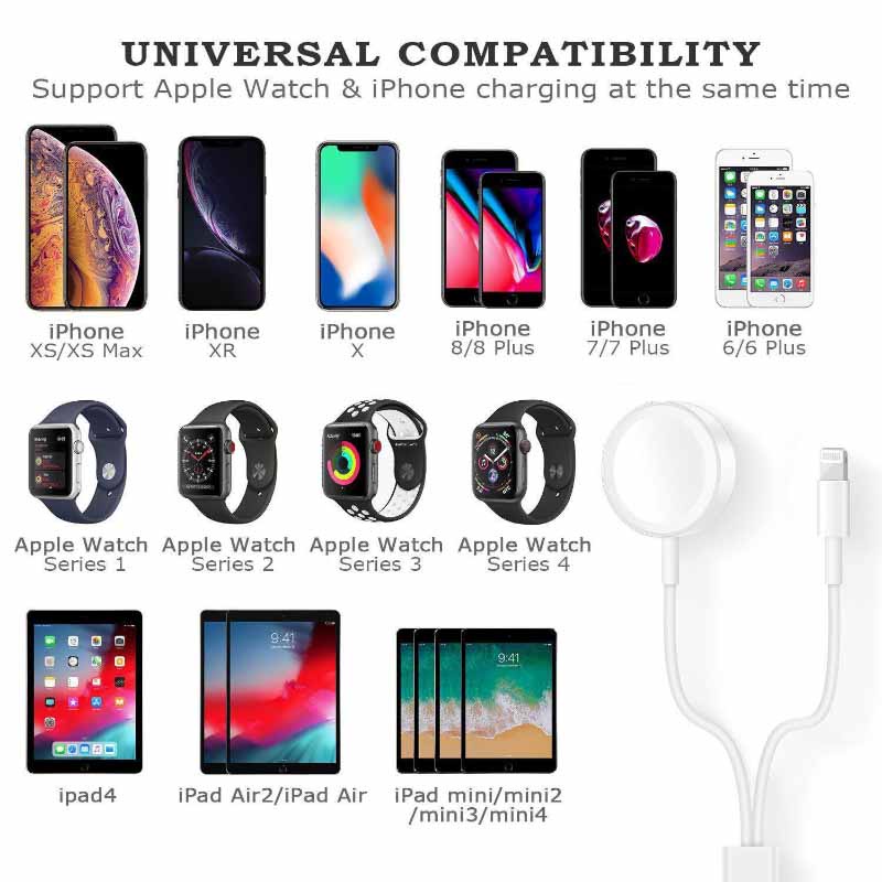 Image of 2 in 1 USB Magnetic Watch Charger Dock Charging Cable for iPhone iPod iPad iWatch #6