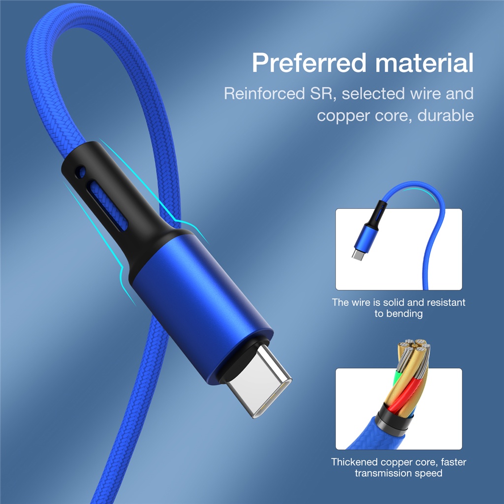 Alta Calidad De Carga Rápida USB Tipo C Cable Para Android Teléfono Móvil Cargador De Datos USBC QC 3.0 4.0 Largo 1m 2m 3m Corto 25cm Accesorios De 1 2 3 Metros Línea