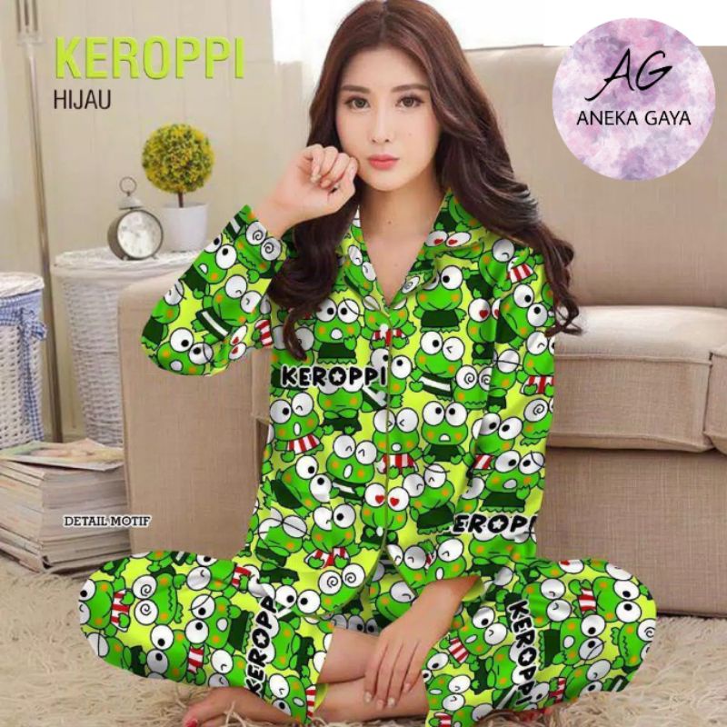 Descuento de ropa PIYAMA KEROPPI Top + pantalones largos | Shopee Colombia