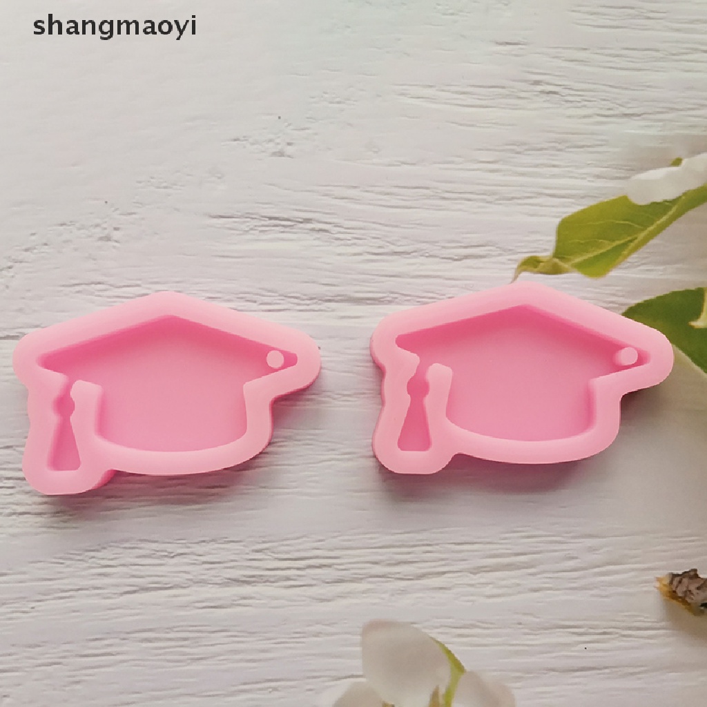shangmaoyi DIY PhD Graduación Sombrero Silicona Resina Molde Epoxi Llaveros Joyería Regalo CO