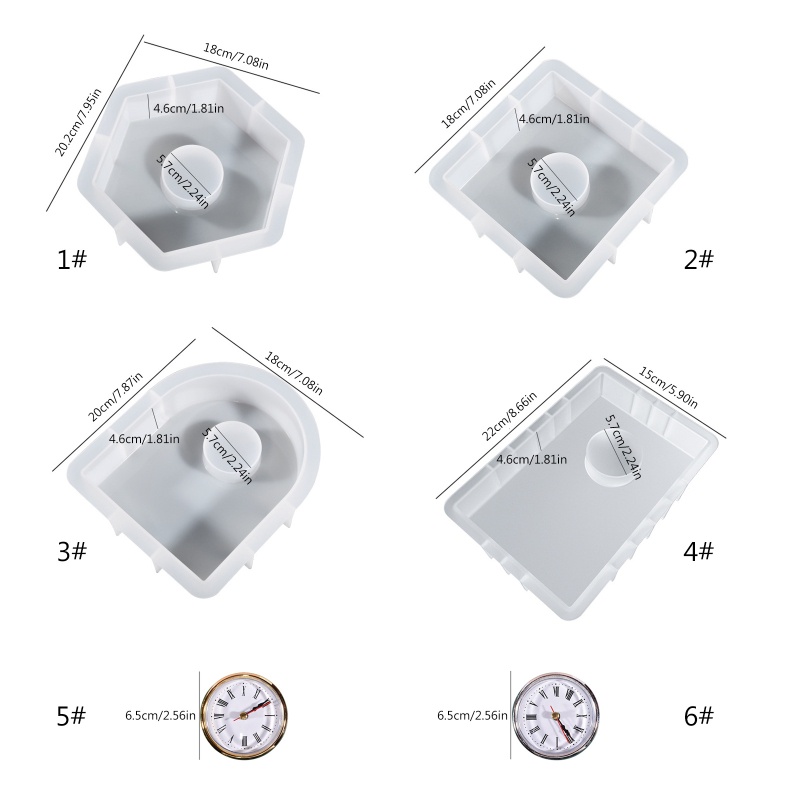 SIY Bookend-Molde De Silicona Para Reloj De Mesa Hexagonal Cuadrado Rectangular Para Preservar Flores De Escritorio