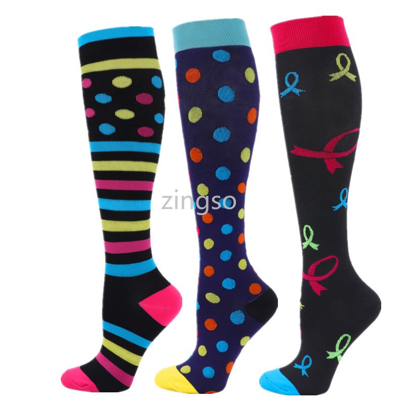 embarazo calcetines de apoyo para deportes medicina viajes LEOSTEP 4 pares de calcetines de compresión para hombre y mujer correr calcetines de compresión coloridos con 15 – 25 mmHg 