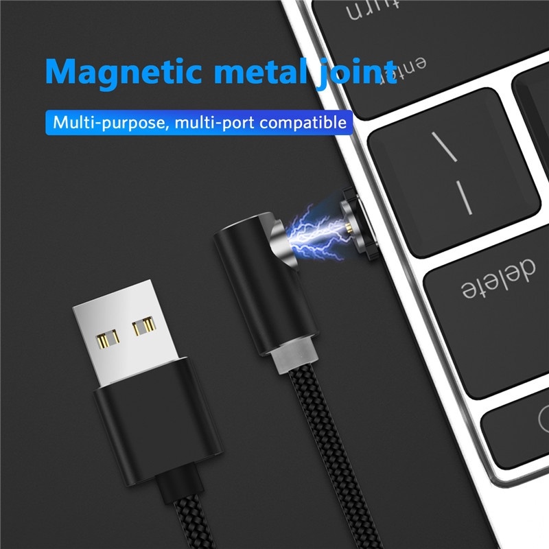 Image of 2M Magnético Micro USB Android Para iPhone ISO Tipo C Línea De Alimentación Carga Rápida Y Sincronización De Datos Cable De Nylon Trenzado #0