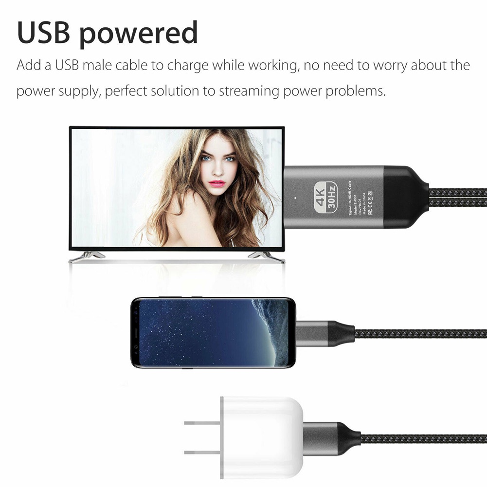 Image of Adaptador de Cable de carga tipo C a HDMI HDTV para Samsung Galaxy S10 S9 Note 9 #6