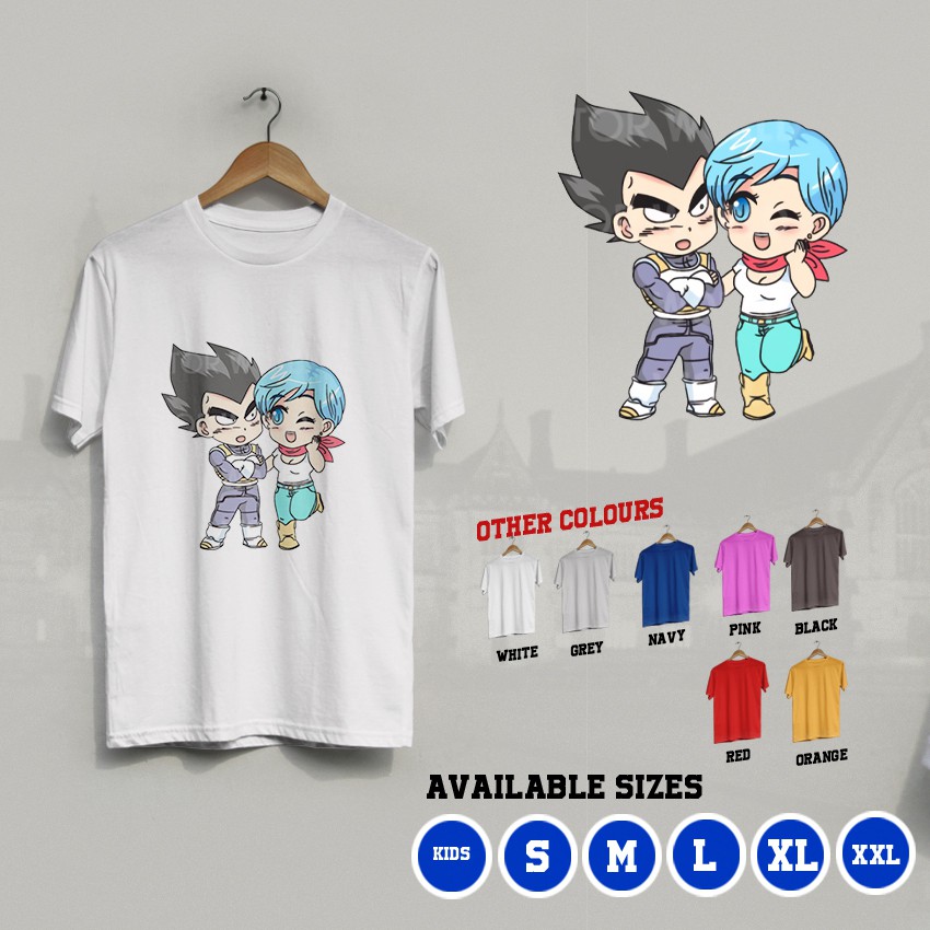 K/336 camiseta de pareja de dibujos animados Vegeta & Bulma Dragon Ball  camiseta para adultos y niños | Shopee Colombia