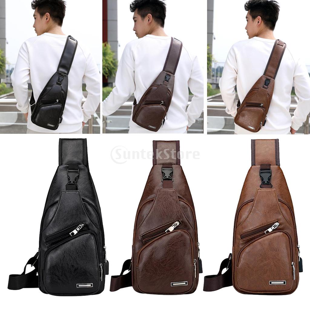 Men's Faux Leather Crossbody Bag Multi-Purpose Shoulder Chest Crossbody Bag |  Shopee Colombia